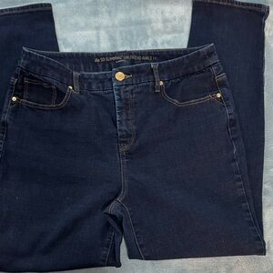 Chico's Dark Blue Girlfriend Ankle Jeans